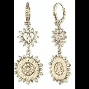 Marchesa Coin Drop Earrings in gold tone